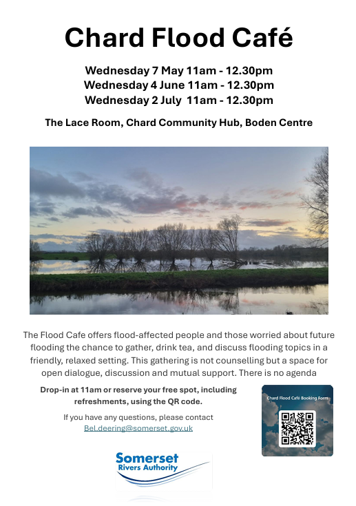 Poster detailing Chard flood cafe.