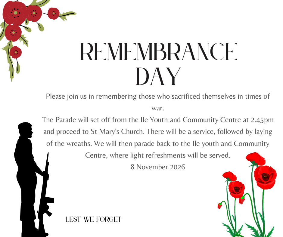 Invitation to attend remembrance Sunday 2026